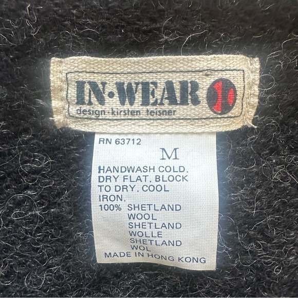Vintage Sweater Vest InWear Design Kirsten Teisner 100% Shetland Wool Gray M - Picture 8 of 10
